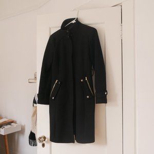 Zara long black coat size medium